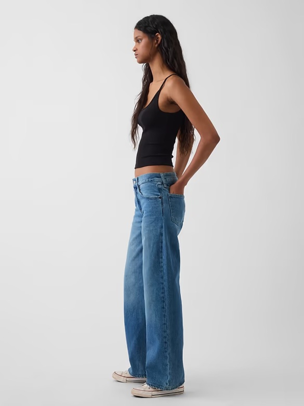 NWT GAP X HAILEY BIEBER The Hailey Low Rise Loose Jean - Light Indigo - Picture 6 of 9